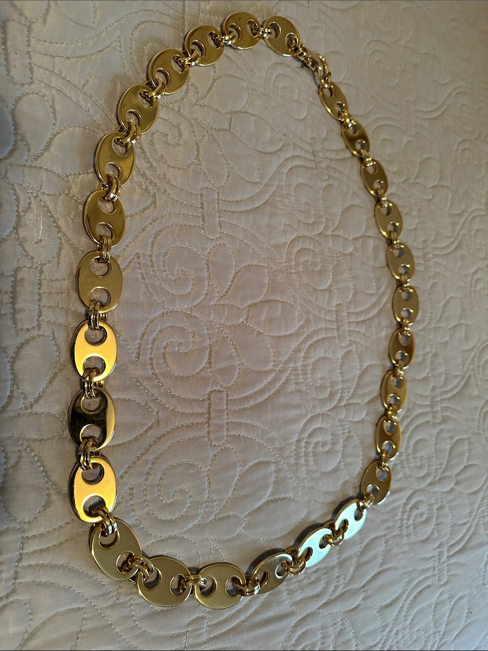 Unbranded Gold Link Disc Belt - Polished Chain Link Design